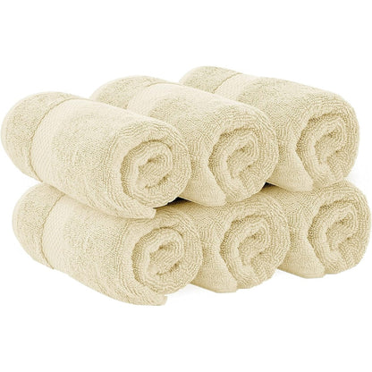 Serviettes de toilette classiques blanches en coton de luxe 16 x 30 cm - Lot de 6