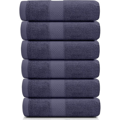 Serviettes de toilette classiques blanches en coton de luxe 16 x 30 cm - Lot de 6