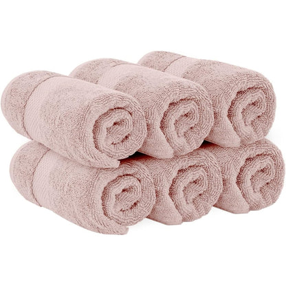 Serviettes de toilette classiques blanches en coton de luxe 16 x 30 cm - Lot de 6