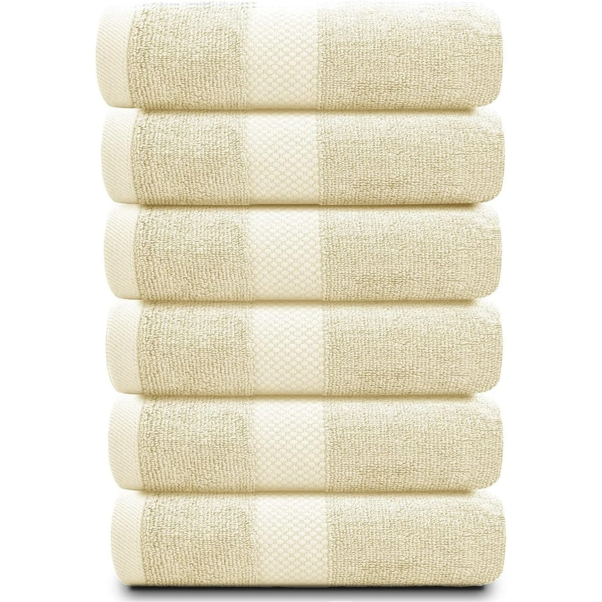 Serviettes de toilette classiques blanches en coton de luxe 16 x 30 cm - Lot de 6