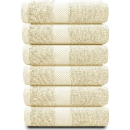 Serviettes de toilette classiques blanches en coton de luxe 16 x 30 cm - Lot de 6