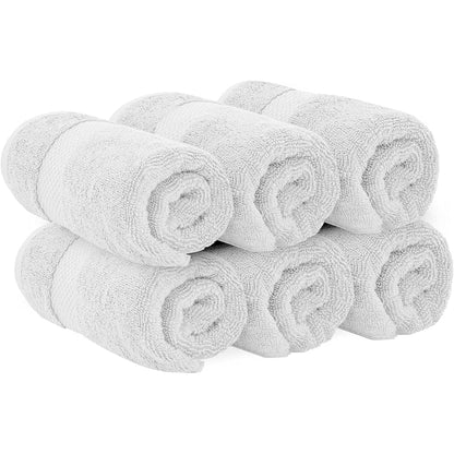 Serviettes de toilette classiques blanches en coton de luxe 16 x 30 cm - Lot de 6