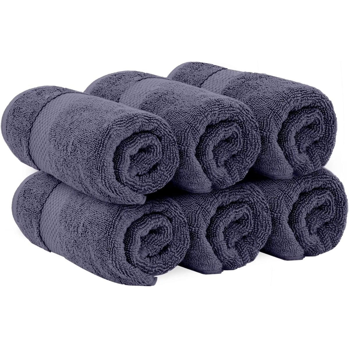 Serviettes de toilette classiques blanches en coton de luxe 16 x 30 cm - Lot de 6