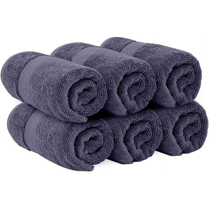 Serviettes de toilette classiques blanches en coton de luxe 16 x 30 cm - Lot de 6