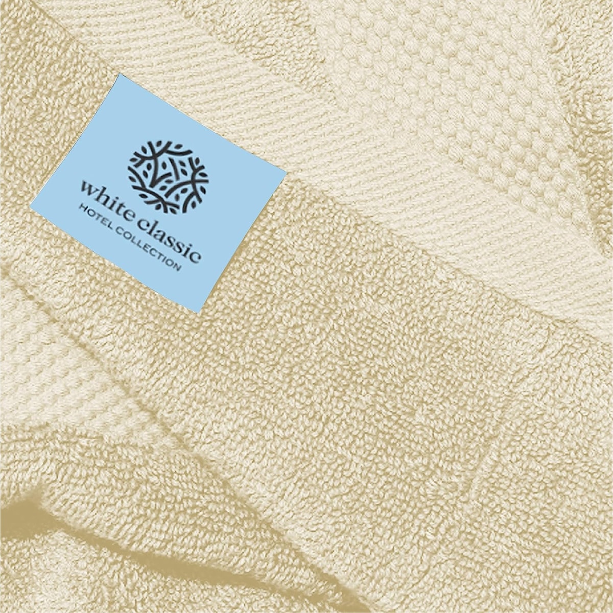 Serviettes de toilette classiques blanches en coton de luxe 16 x 30 cm - Lot de 6
