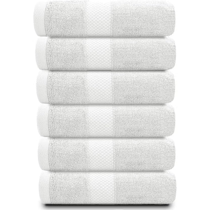 Serviettes de toilette classiques blanches en coton de luxe 16 x 30 cm - Lot de 6