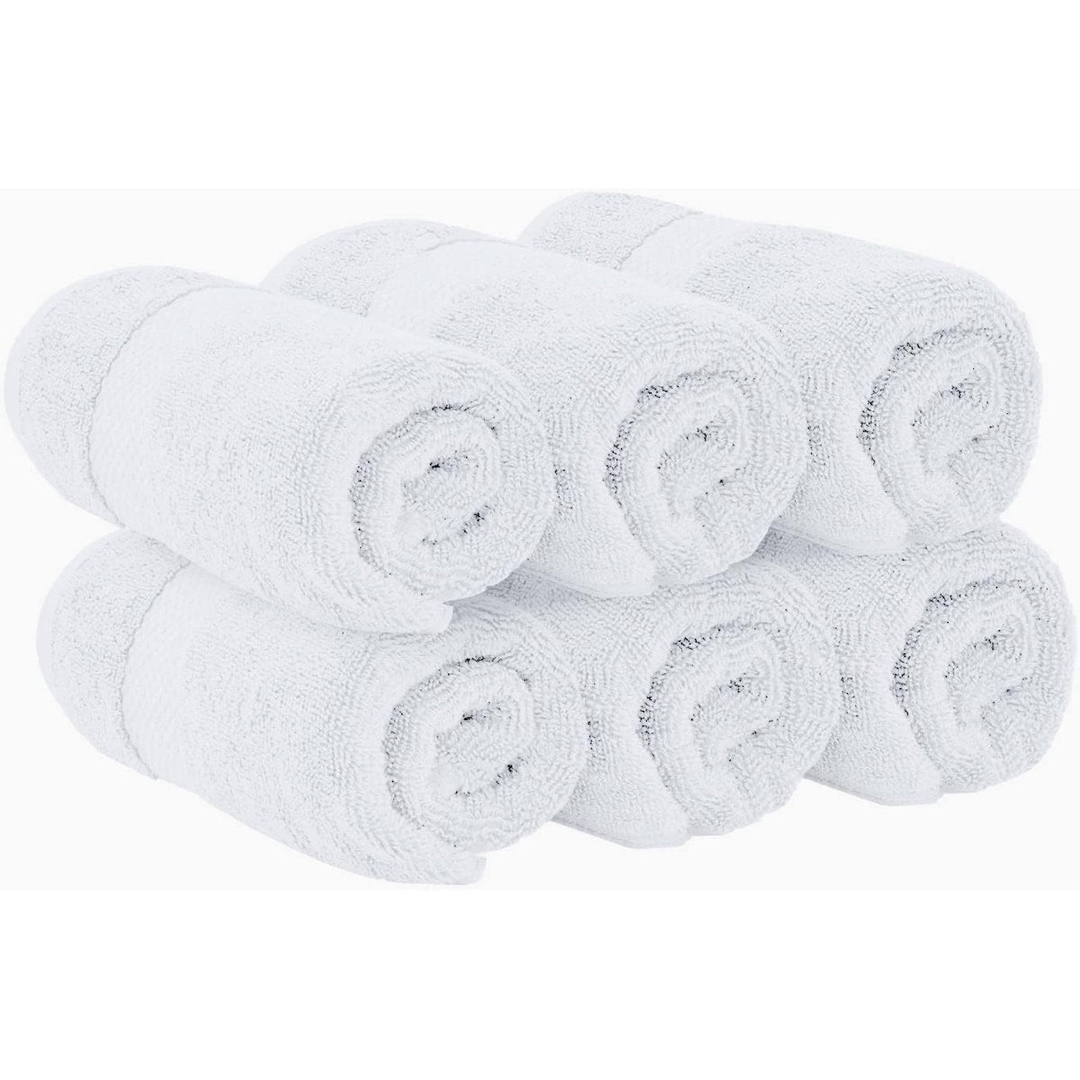 Serviettes de toilette classiques blanches en coton de luxe 16 x 30 cm - Lot de 6