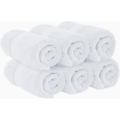 Serviettes de toilette classiques blanches en coton de luxe 16 x 30 cm - Lot de 6