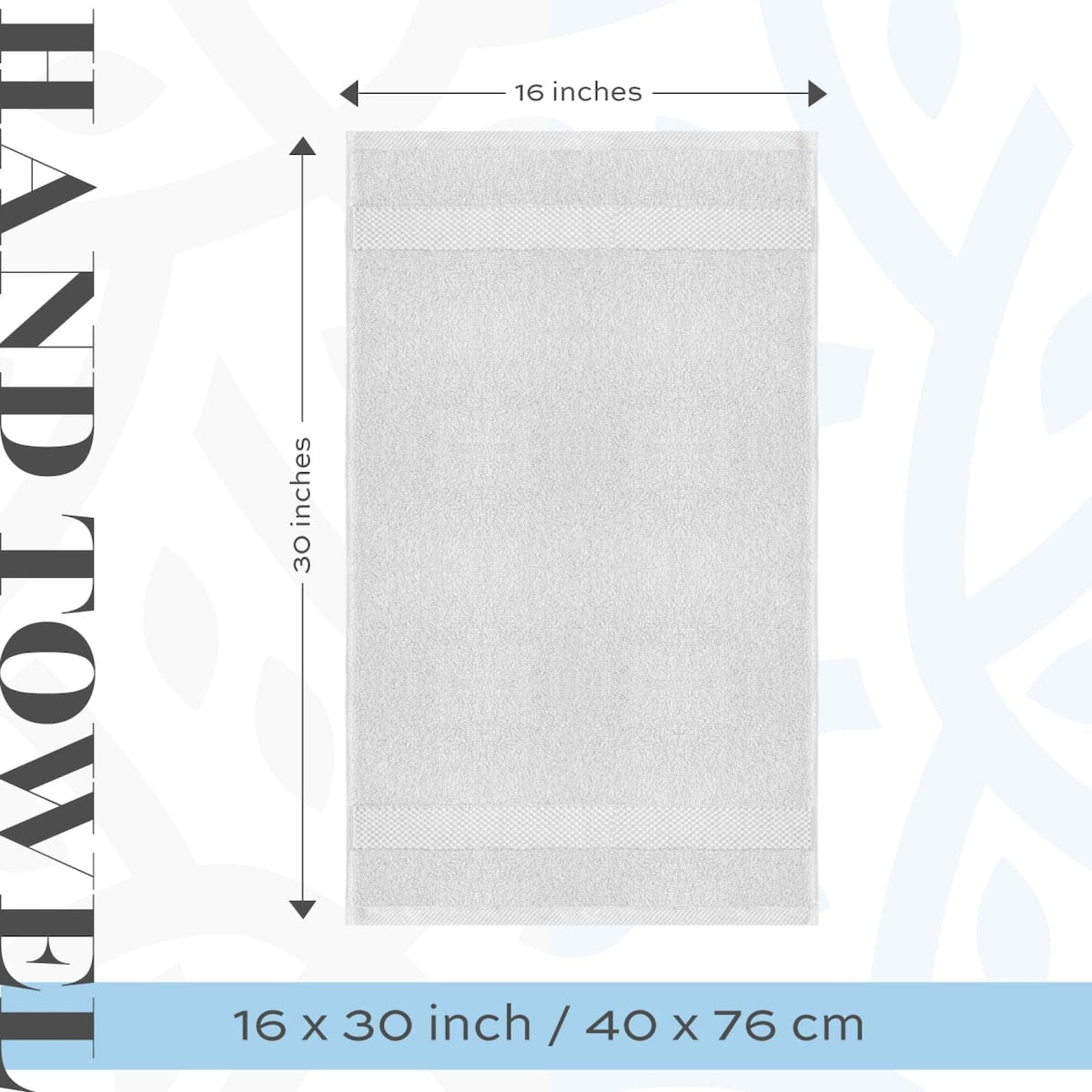 Serviettes de toilette classiques blanches en coton de luxe 16 x 30 cm - Lot de 6