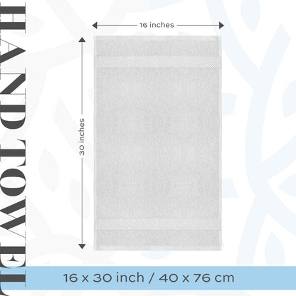 Serviettes de toilette classiques blanches en coton de luxe 16 x 30 cm - Lot de 6