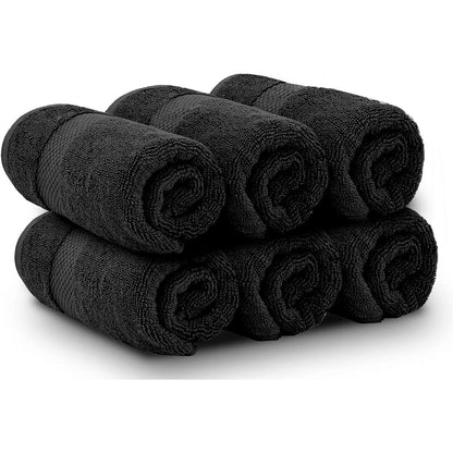 Serviettes de toilette classiques blanches en coton de luxe 16 x 30 cm - Lot de 6
