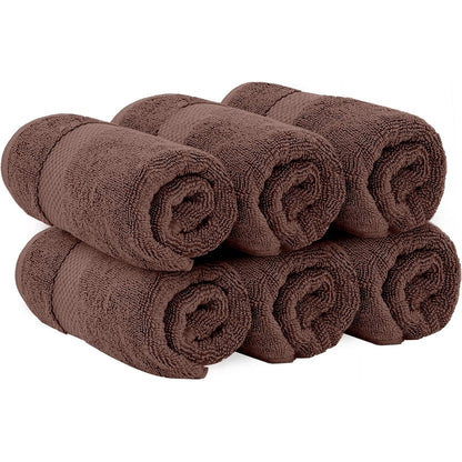 Serviettes de toilette classiques blanches en coton de luxe 16 x 30 cm - Lot de 6