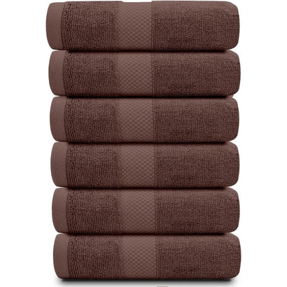 Serviettes de toilette classiques blanches en coton de luxe 16 x 30 cm - Lot de 6