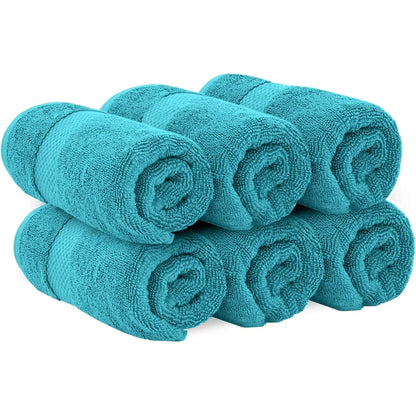 Serviettes de toilette classiques blanches en coton de luxe 16 x 30 cm - Lot de 6