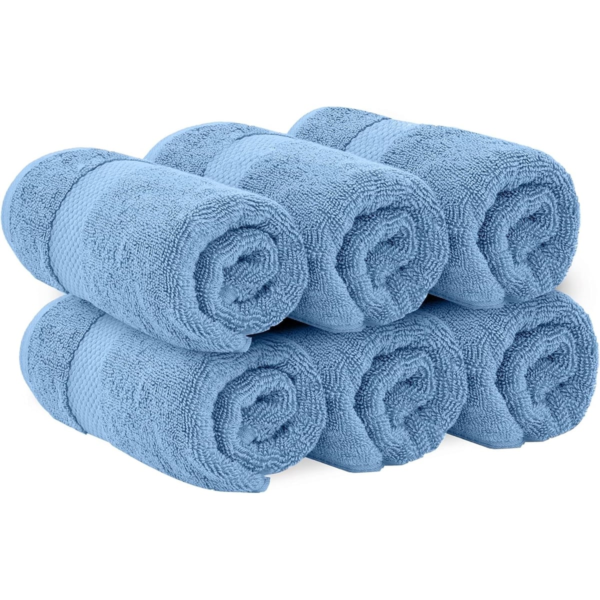 Serviettes de toilette classiques blanches en coton de luxe 16 x 30 cm - Lot de 6