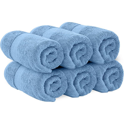 Serviettes de toilette classiques blanches en coton de luxe 16 x 30 cm - Lot de 6