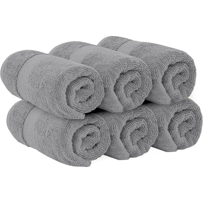 Serviettes de toilette classiques blanches en coton de luxe 16 x 30 cm - Lot de 6