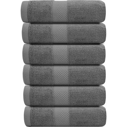 Serviettes de toilette classiques blanches en coton de luxe 16 x 30 cm - Lot de 6