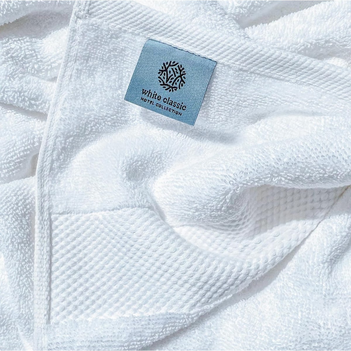Serviettes de toilette classiques blanches en coton de luxe 16 x 30 cm - Lot de 6