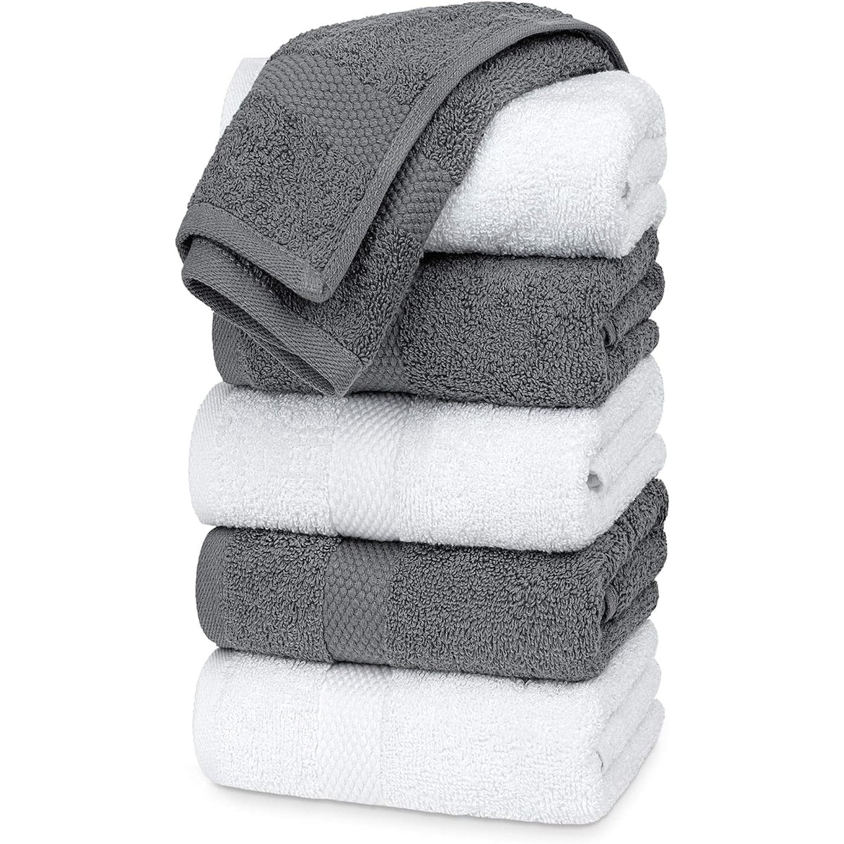 Serviettes de toilette classiques blanches en coton de luxe 16 x 30 cm - Lot de 6