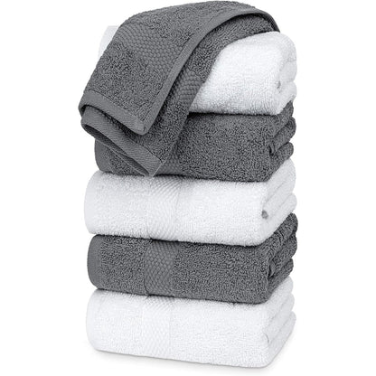 Serviettes de toilette classiques blanches en coton de luxe 16 x 30 cm - Lot de 6