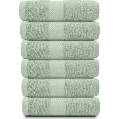 Serviettes de toilette classiques blanches en coton de luxe 16 x 30 cm - Lot de 6