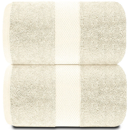 Drap de bain surdimensionné en coton blanc classique de luxe 35 x 70 cm - Lot de 2