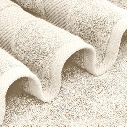 Drap de bain surdimensionné en coton blanc classique de luxe 35 x 70 cm - Lot de 2