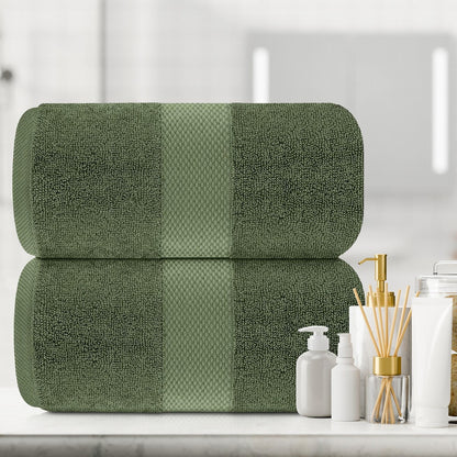 Drap de bain surdimensionné en coton blanc classique de luxe 35 x 70 cm - Lot de 2