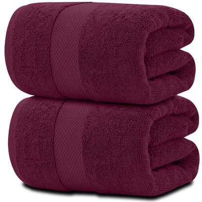 Drap de bain surdimensionné en coton blanc classique de luxe 35 x 70 cm - Lot de 2