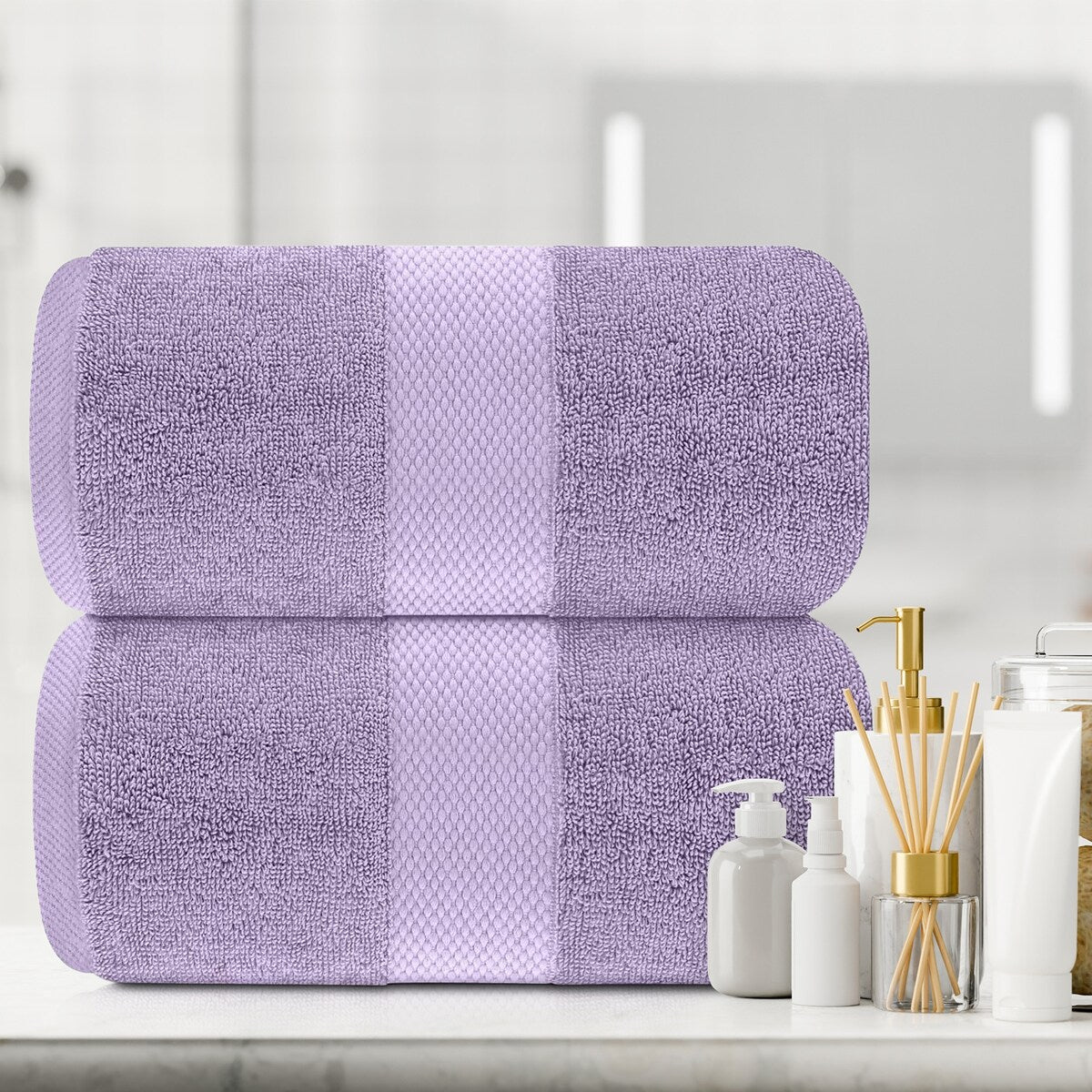 Drap de bain surdimensionné en coton blanc classique de luxe 35 x 70 cm - Lot de 2