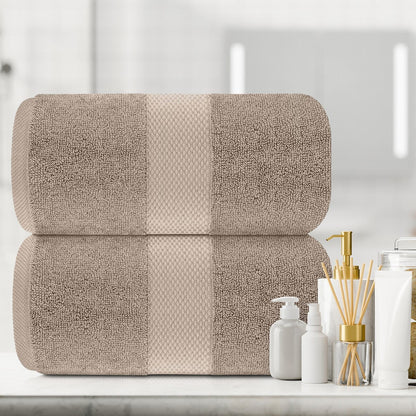 Drap de bain surdimensionné en coton blanc classique de luxe 35 x 70 cm - Lot de 2