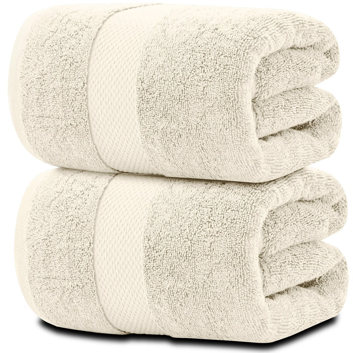 Drap de bain surdimensionné en coton blanc classique de luxe 35 x 70 cm - Lot de 2