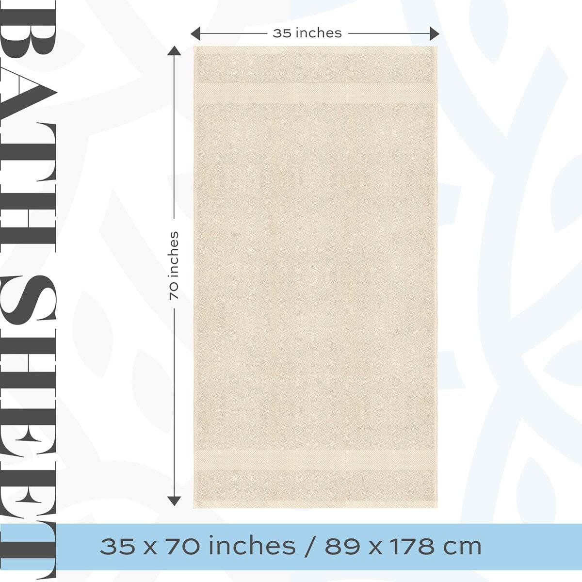 Drap de bain surdimensionné en coton blanc classique de luxe 35 x 70 cm - Lot de 2