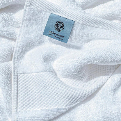 Drap de bain surdimensionné en coton blanc classique de luxe 35 x 70 cm - Lot de 2