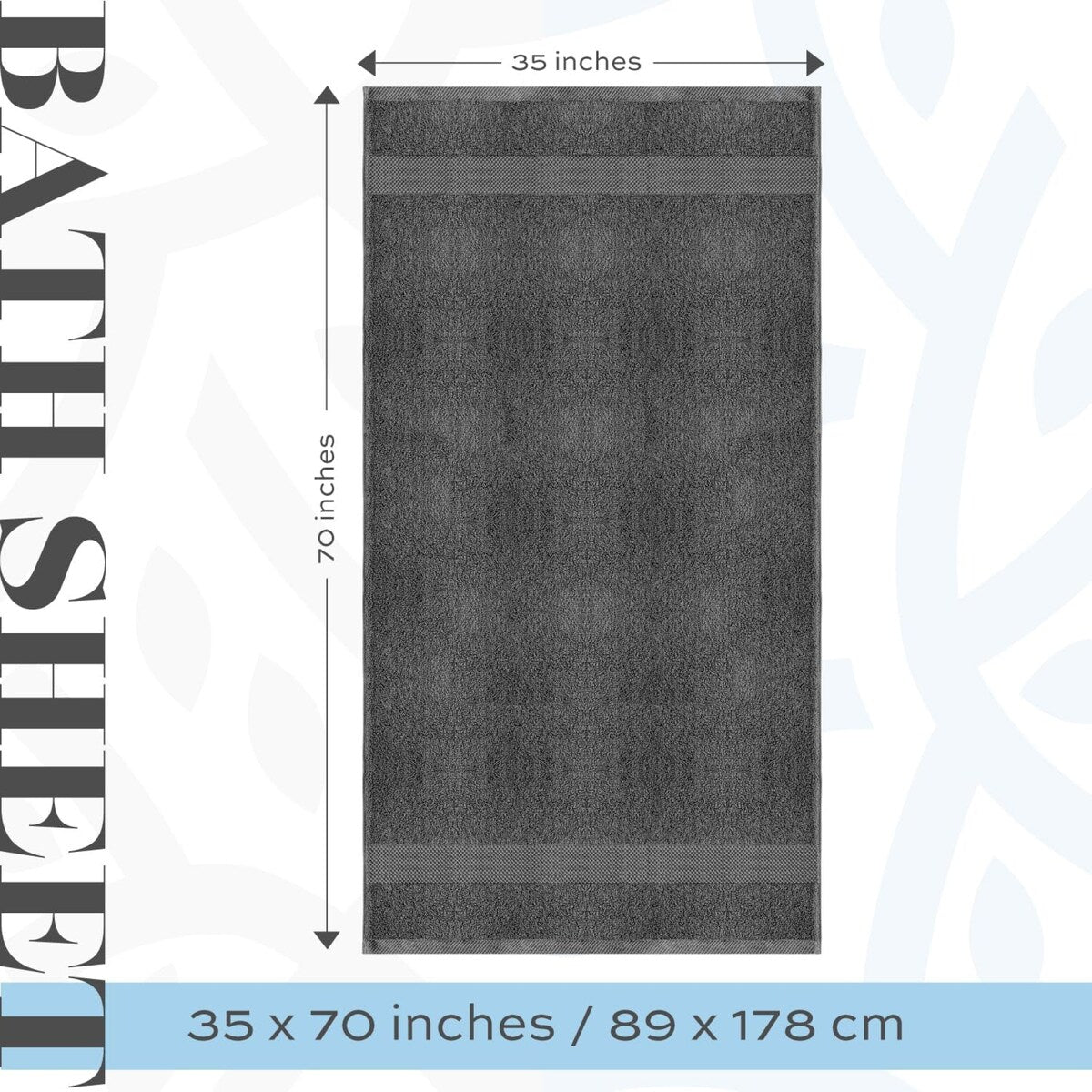 Drap de bain surdimensionné en coton blanc classique de luxe 35 x 70 cm - Lot de 2