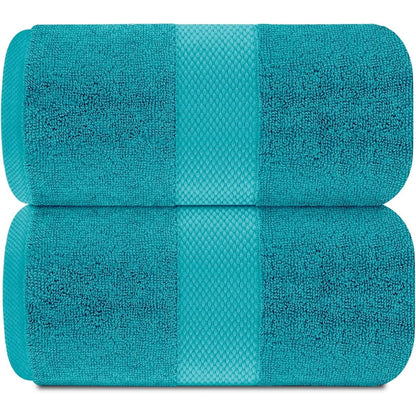 Drap de bain surdimensionné en coton blanc classique de luxe 35 x 70 cm - Lot de 2