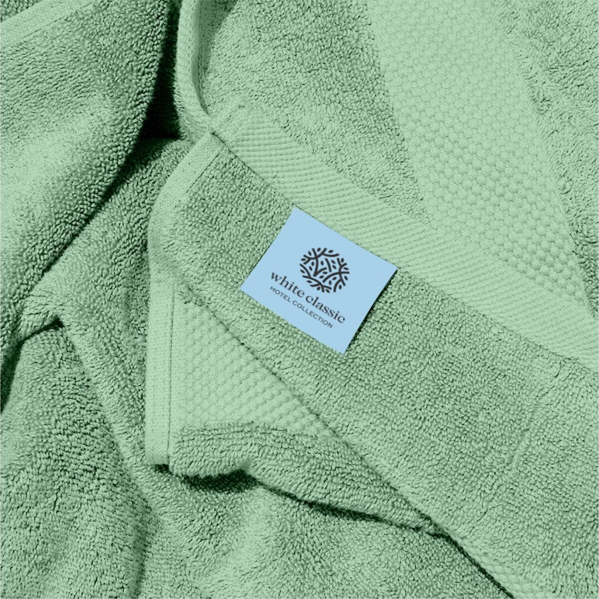 Drap de bain surdimensionné en coton blanc classique de luxe 35 x 70 cm - Lot de 2