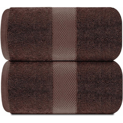 Drap de bain surdimensionné en coton blanc classique de luxe 35 x 70 cm - Lot de 2