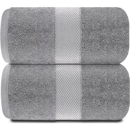Drap de bain surdimensionné en coton blanc classique de luxe 35 x 70 cm - Lot de 2