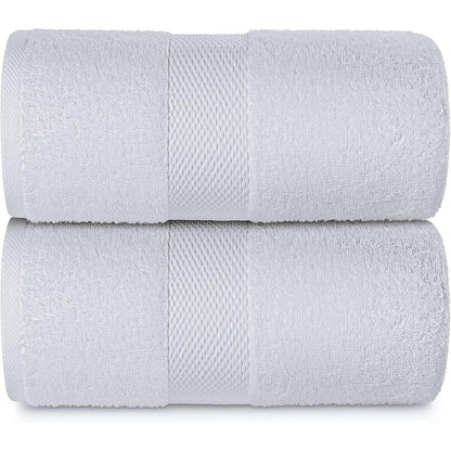 Drap de bain surdimensionné en coton blanc classique de luxe 35 x 70 cm - Lot de 2