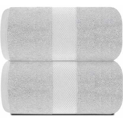 Drap de bain surdimensionné en coton blanc classique de luxe 35 x 70 cm - Lot de 2