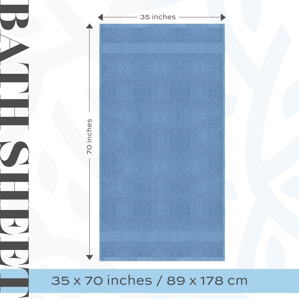 Drap de bain surdimensionné en coton blanc classique de luxe 35 x 70 cm - Lot de 2