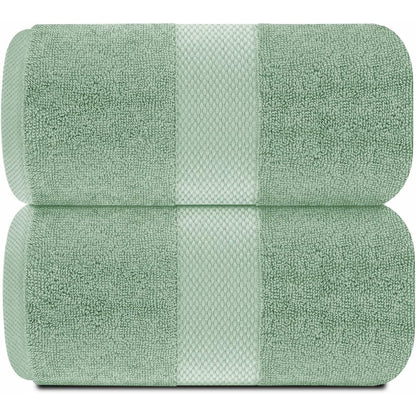 Drap de bain surdimensionné en coton blanc classique de luxe 35 x 70 cm - Lot de 2