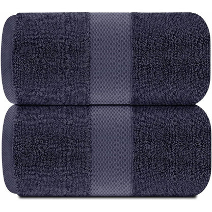 Drap de bain surdimensionné en coton blanc classique de luxe 35 x 70 cm - Lot de 2
