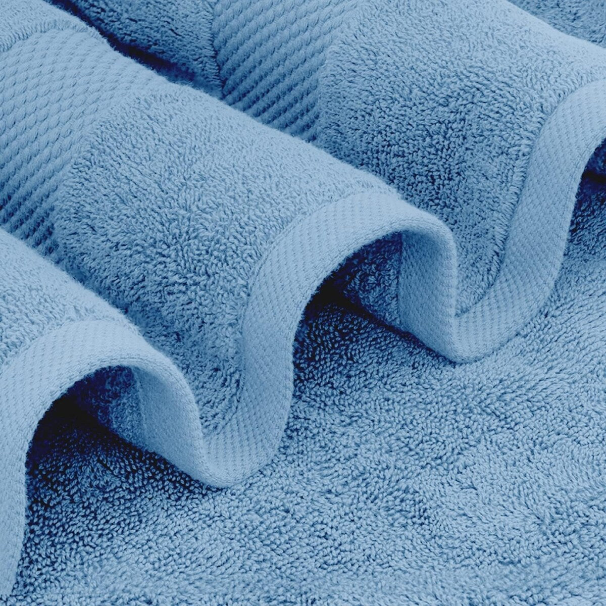 Drap de bain surdimensionné en coton blanc classique de luxe 35 x 70 cm - Lot de 2