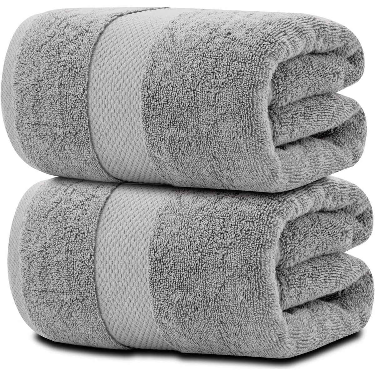 Drap de bain surdimensionné en coton blanc classique de luxe 35 x 70 cm - Lot de 2