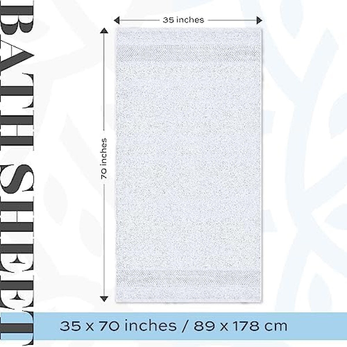 Drap de bain surdimensionné en coton blanc classique de luxe 35 x 70 cm - Lot de 2