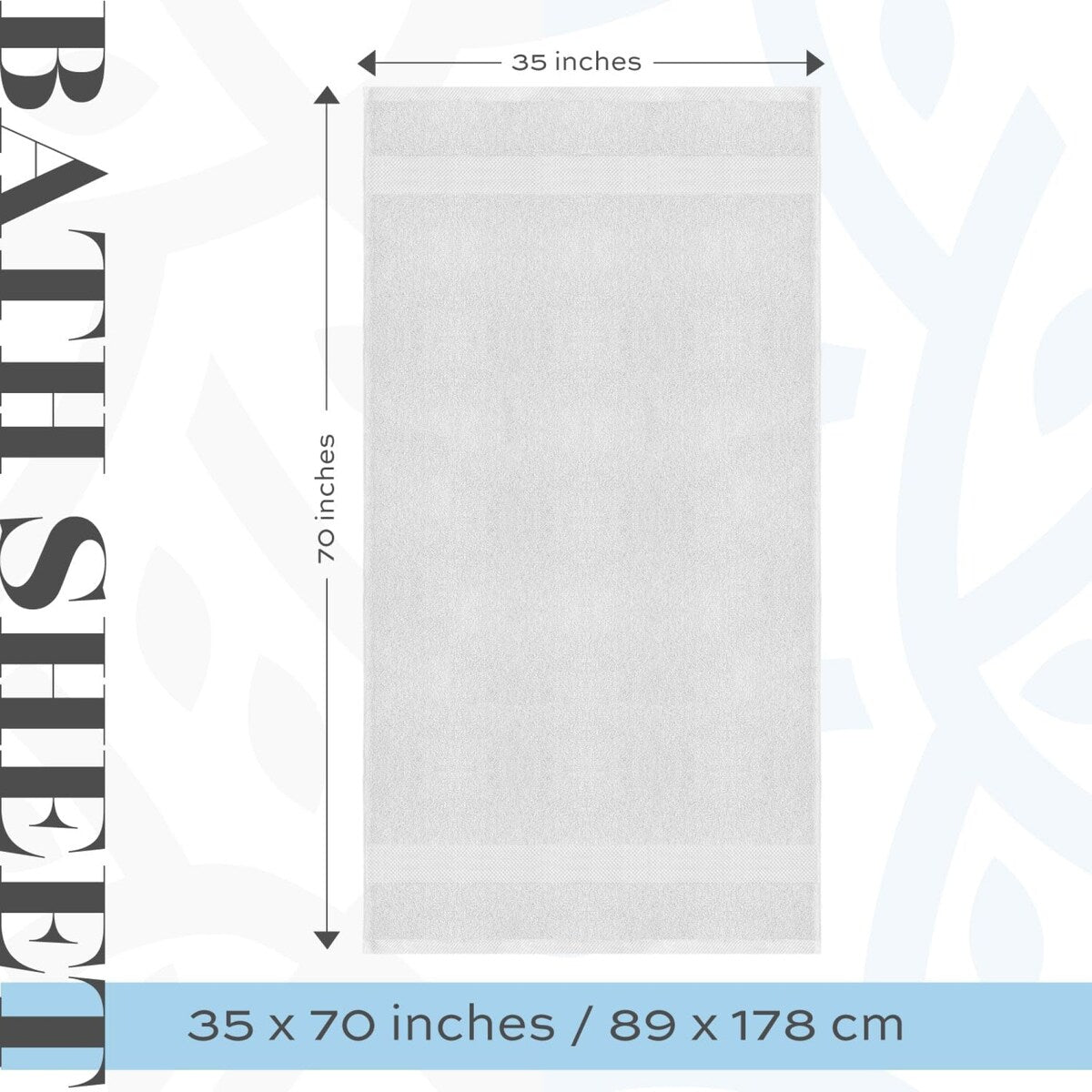 Drap de bain surdimensionné en coton blanc classique de luxe 35 x 70 cm - Lot de 2