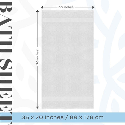 Drap de bain surdimensionné en coton blanc classique de luxe 35 x 70 cm - Lot de 2